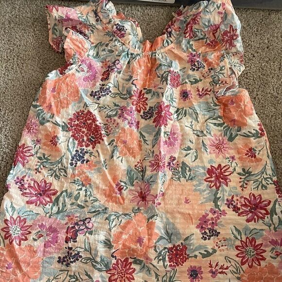 COPY - LOFT Floral Print Pink high neck blouse XS - Picture 1 of 4